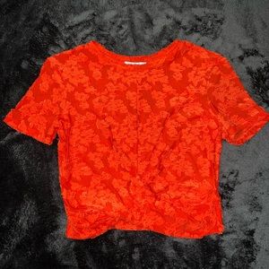 Orange textured crop top 🧡